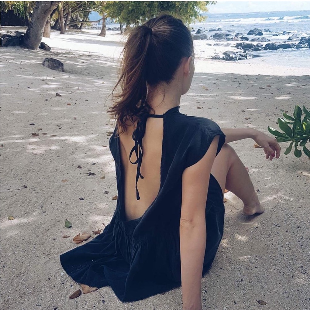The Odder Side Backless Oversized Dress Navy Small